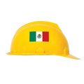 Accuform Hard Hat Sticker, 3 in Length, 112 in Width, Mexico Flag Legend, Adhesive Vinyl LHTL377